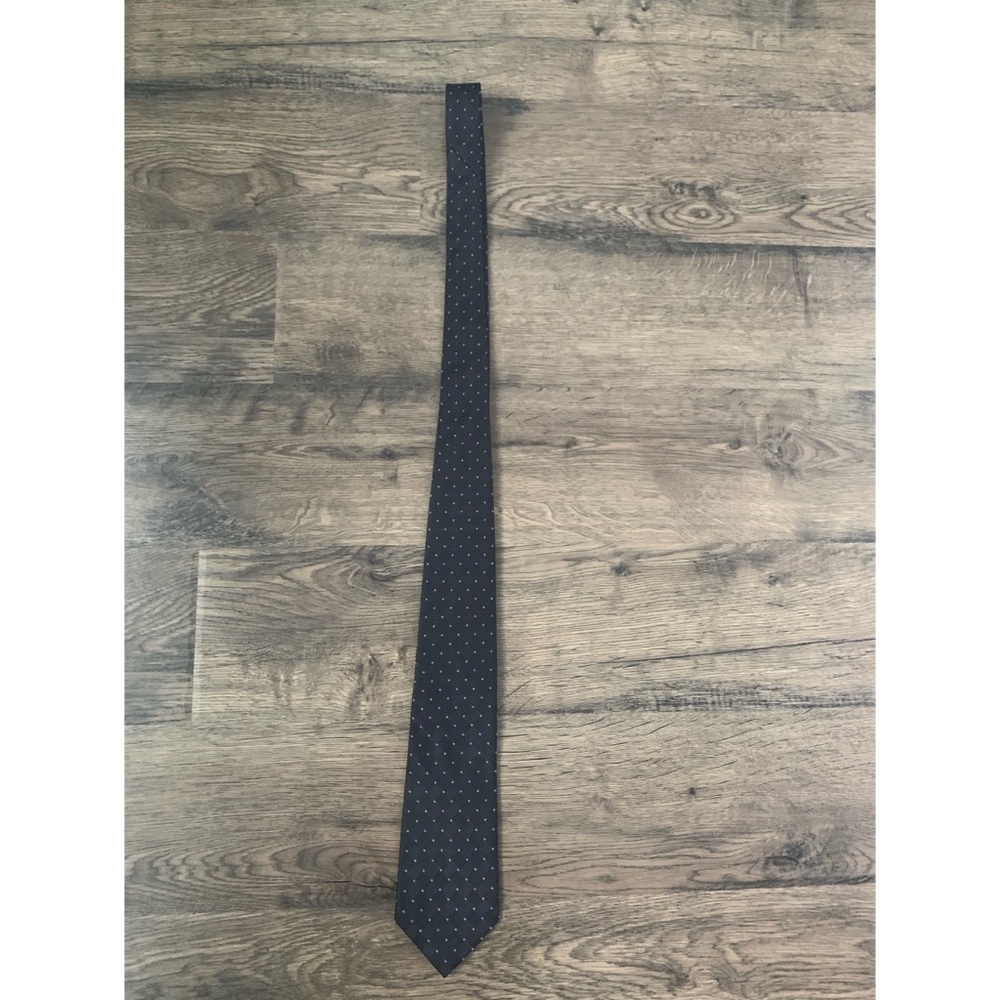 Jon VanDyk MENS black, purple and white polka dot tie